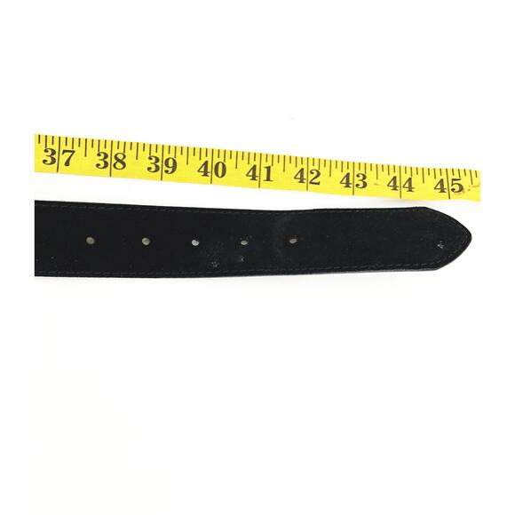 Brighton Black Suede Belt with 3 Silver Links and Embossed Accents Size 40 main image 5